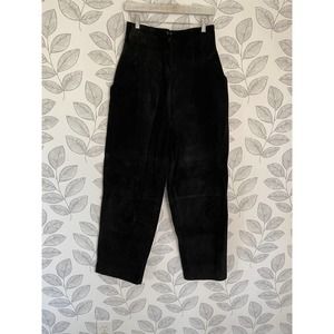 Forenza Authentic Sportwear Black Pig Suede Pants, Size 10